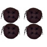 Set Perne decorative rotunde, pentru scaun de bucatarie sau terasa, diametrul 35cm, culoare maro, 4 buc/set, Palmonix