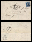 France 1868 Cover + content Orl&eacute;ans to Vrigne-aux-Bois - Railroad cancel D.185