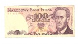 Bancnota Polonia 100 zloti 1986, circulata