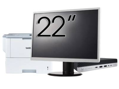 Pachet Calculator Second Hand HP EliteDesk 800 G5 Mini PC, Intel Core i5-9500T 2.20 - 3.70GHz, 8GB DDR4, 256GB SSD + Monitor 22&amp;amp;quot; &amp;amp; Imprimanta Bro foto