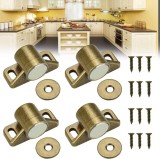 Set 4 inchizatori magnetice usi dulap, Aliaj de zinc, 3.6 x 2.1 x 1.8 cm, Bronz, Oem