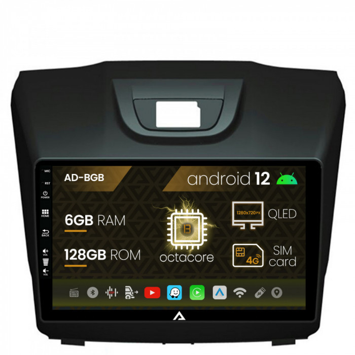Navigatie Isuzu D-MAX (2015+), Android 12, B-Octacore 6GB RAM + 128GB ROM, 9 Inch - AD-BGB9006+AD-BGRKIT311