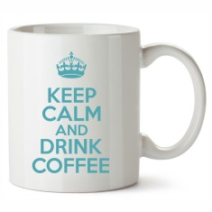 Cana alba personalizata Keep Calm And Drink Coffee, INOVATIX&reg;. 330ml