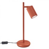 Lampă De Birou Karbon Ocru Roșu Aluminiu, 1 Bec Tub Minimalist De Interior.