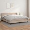 vidaXL Pat cu arcuri, cu saltea, cappuccino, 180x200cm piele ecologică 3127210