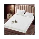 Cumpara ieftin Husa de Saltea Tip Topper cu Elastic + 2 Fete de Perna Catifea, Alb 160x200 - JO996