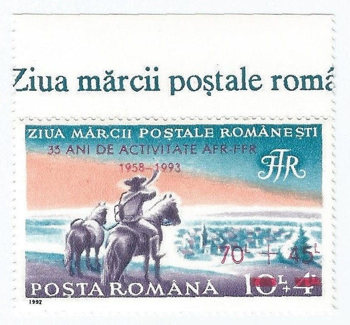 |Romania, LP 1326/1993, 35 de ani de activitate A.F.R.-F.F.R. (supratipar), MNH