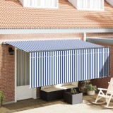 vidaXL Cortina Retractabilă Albastru și Alb 350 x 200 cm 3329636