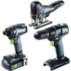 Festool TID 18 HPC 40 I-Plus + TXS 18-Basic + PSC 420 EB-Basic - Masina de gaurit cu impact 18 V + Masina de gaurit si insurubat 18 V + Ferastrau vert