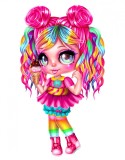 Cumpara ieftin Sticker decorativ Girl Unicorn, Roz, 85 cm, 1233ST-1, Oem