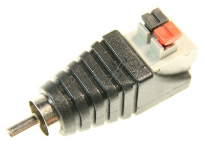ADAPTER CINCHSTECKER &amp;gt; TERMINALBLOCK MIT DRUCKTASTEN 2 PIN 65566 DELOCK foto