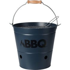Gratar portabil tip galeata din metal, O26 cm, culoare albastru inchis