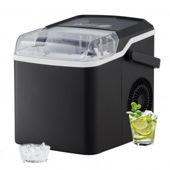 Masina de facut cuburi de gheata, 11 kg/zi, 150 W, 220 V, 45 dB, Negru, Portabila foto