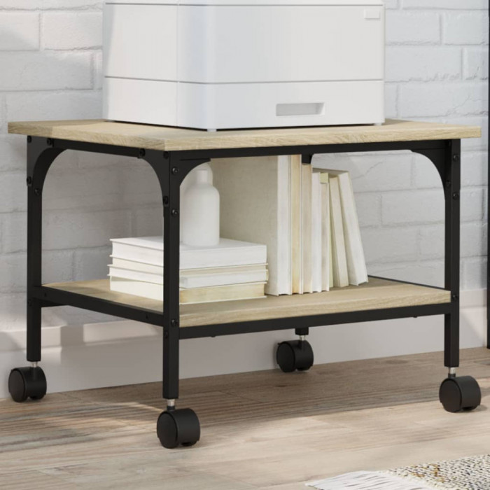 vidaXL Suport imprimantă 2 niveluri stejar sonoma 50x40x38 cm lemn 842282