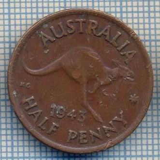 AX 529 MONEDA- AUSTRALIA - HALF PENNY -ANUL 1943 -STAREA CARE SE VEDE foto