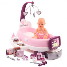 Set Cadita si Accesorii pentru Papusi Baby Nurse Nursery Mov foto