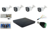Cumpara ieftin Kit 4 camere supraveghere AHD 1080p Full HD, Exterior + DVR 4 canale + Surse + Cablu + Mufe