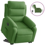 Cumpara ieftin Fotoliu electric rabatabil cu ridicare, verde deschis, catifea