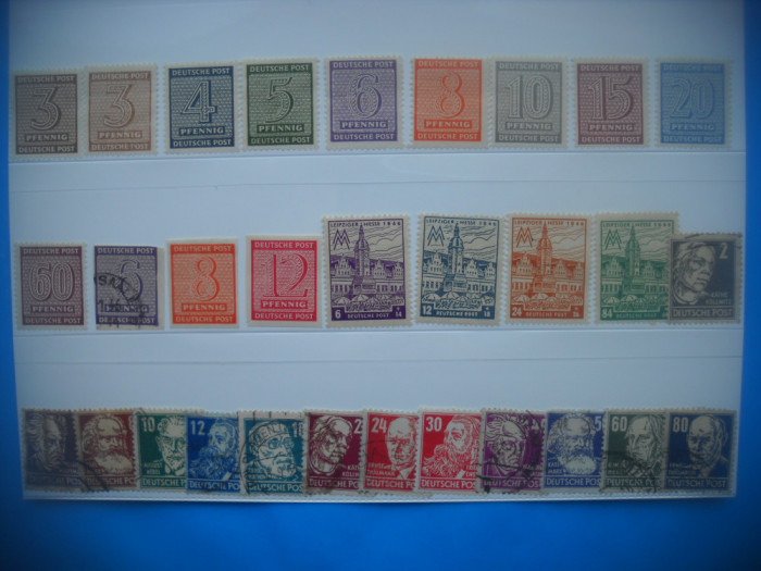 HOPCT LOT NR 493 GERMANIA-OCUPATIE SOVIETICA 1945-30 TIMBRE VECHI STAMPILATE