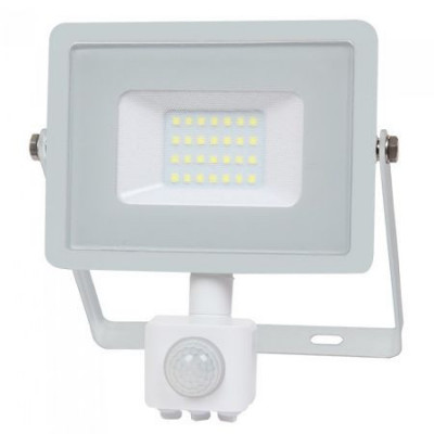 Proiector LED V-tac cu senzor miscare, 20W, 1600lm, lumina rece, 6400K, IP65, alb foto