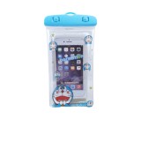 Husa subacvatica glitter kids waterproof flippy, snowproof, universala, cu snur, pentru telefon sau documente, cat, bleu