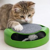 Jucarie interactiva pentru pisici cu soarece rotitor, &Oslash;25x6,5 cm, verde, CMCLASS
