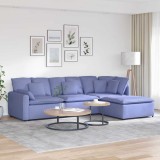 VidaXL Canapea modulară cu taburet și perne, textil, albastru jeans