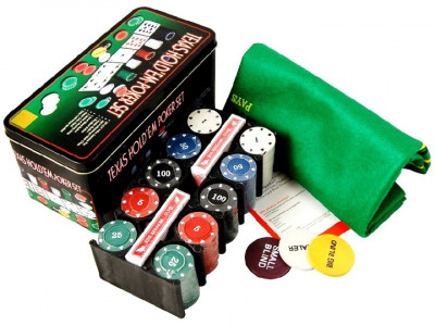 Set poker complet Texas Hold Em 200 jetoane inscriptionate euro pachete carti foto