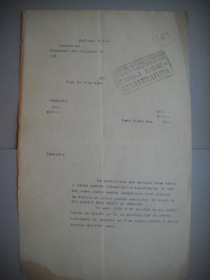 HOPCT DOCUMENT VECHI 354 MINISTERUL INDUSTRIEI COMERT EXTERIOR /BUCURESTI 1936 foto