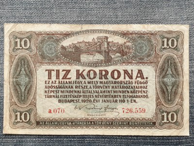 10 Korona 1920 Ungaria / seria 726559 foto