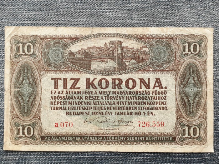 10 Korona 1920 Ungaria / seria 726559