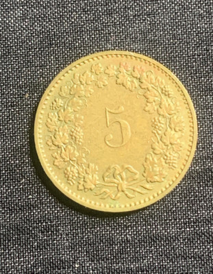 Moneda 5 rappen 1984 Elvetia foto