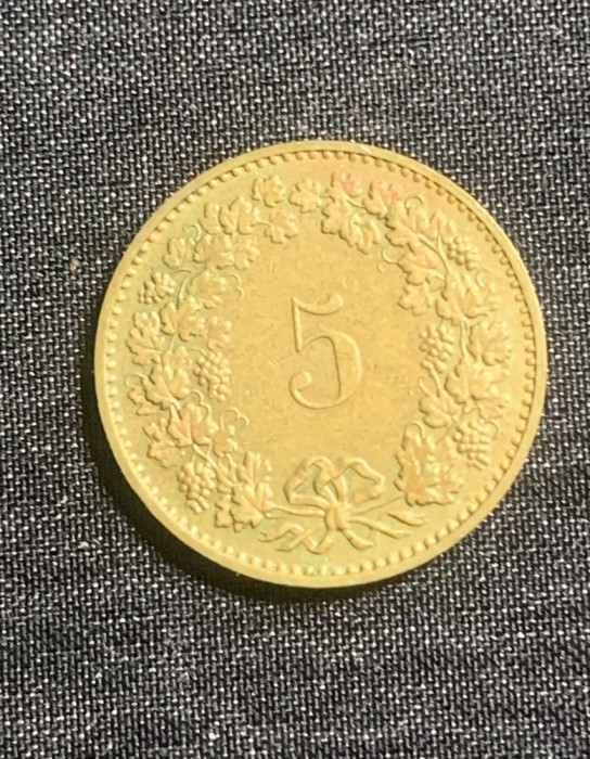 Moneda 5 rappen 1984 Elvetia