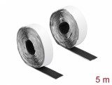 Banda auto-adeziva hook and loop tape 5m x 25mm Negru, Delock 19072