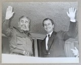 Fidel Castro si Fernando Collor de Mello fotografie originala cca 1990