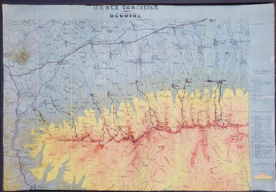 MASIVUL NEGOIU - HARTA TURISTICA , SCARA 1 : 50.000 , PERIOADA INTERBELICA foto