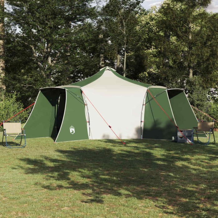 vidaXL Cort Tipi pentru Familie, Verde, pentru 8 Persoane Impermeabil