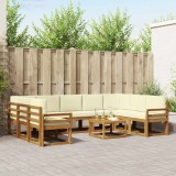 vidaXL Set de canapea cu pernă 10 pcs Natural și Crem 3367018