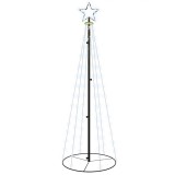 Brad de Craciun conic, 108 LED-uri, alb rece, 70x180 cm
