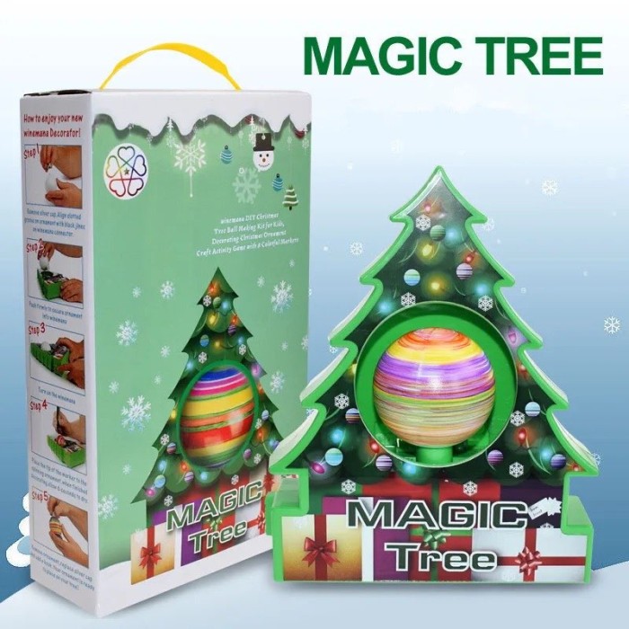 Set interactiv Magic Tree Kit DIY special pentru decoarat globuri de Craciun