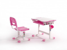 Set birou pentru copii, reglabil pe inaltime Comfortline Roz, L66,4xl47,4xH54 cm foto