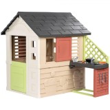 Casuta Copii Smoby Life Nature cu Bucatarie, +2 ani, 145x110x127cm, Accesorii incluse