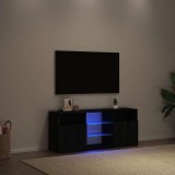 VidaXL Dulap TV cu LED stejar negru 120x30x50 cm lemn prelucrat