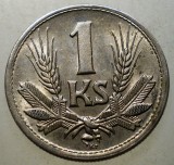 F.551 SLOVACIA WWII 1 KORUNA 1944 XF/AUNC RARA