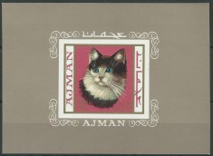 AJMAN, PISICI - COLI?A IMPERF. MNH foto