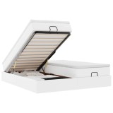 Cumpara ieftin Cadru de pat otoman cu saltele alb 180x200cm piele artificiala