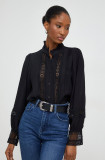 Cumpara ieftin Answear Lab camasa femei, culoarea negru, cu guler stand-up, regular
