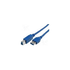 Cablu USB A mufa, USB B mufa, USB 3.0, lungime 1.8m, albastru, VCOM - CU301-018-PB