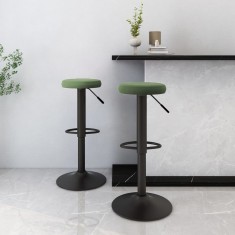 vidaXL Scaune de bar, 2 buc., verde &icirc;nchis, catifea