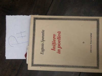 Eugeniu Sperantia - Initiere in poetica Ph foto